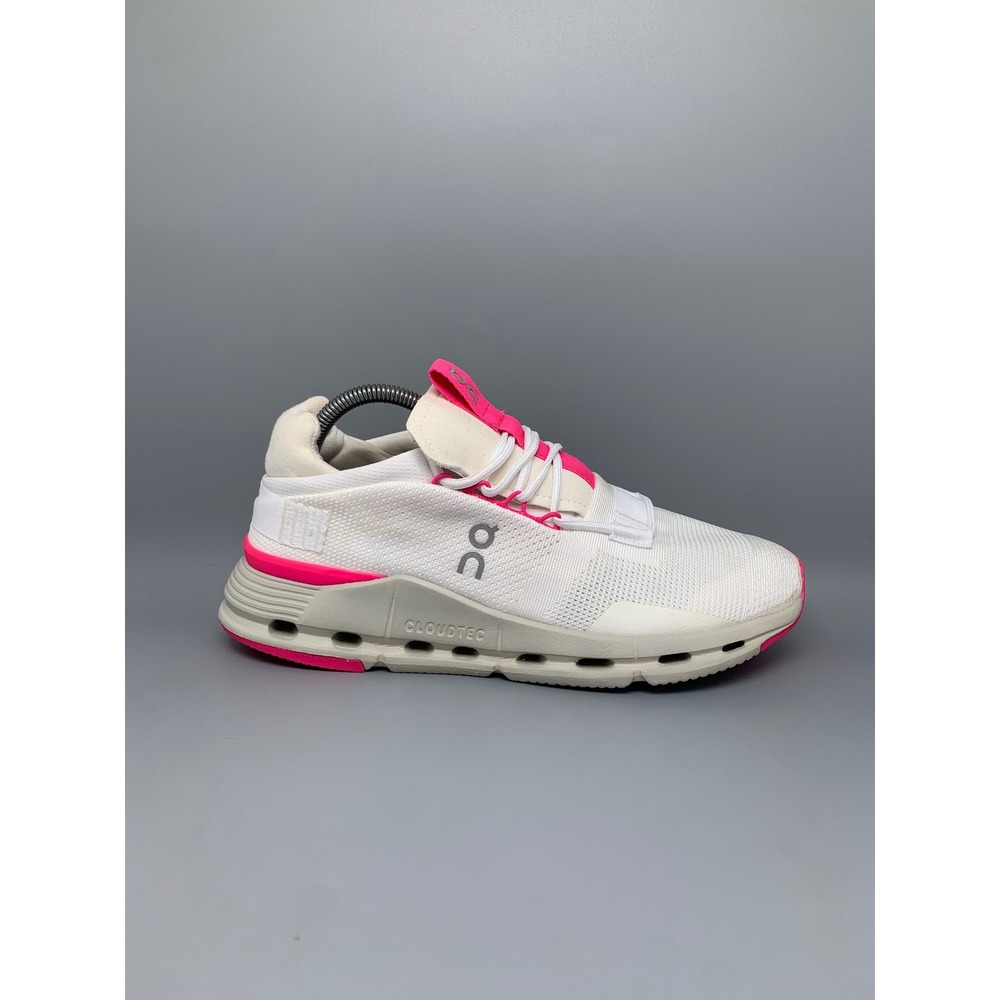 On Cloudnova White Pink Running Shoes 26.98495 Men's Sz 8 - Picture 5 of 10